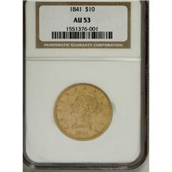 1841 $10 AU53 NGC