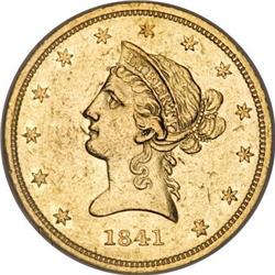 1841 $10 AU55 NGC