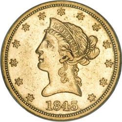 1843 $10 AU55 NGC