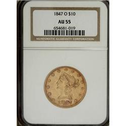 1847-O $10 AU55 NGC
