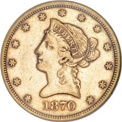 1870-S $10 XF45 NGC