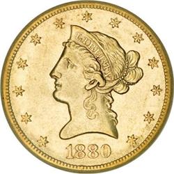 1880-CC $10 AU55 NGC