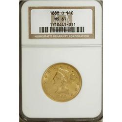 1888-O $10 MS61 NGC