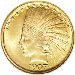 1907 $10 No Periods MS64 NGC