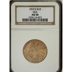 1910-S $10 AU58 NGC
