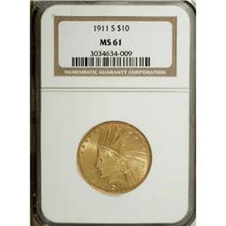 1911-S $10 MS61 NGC
