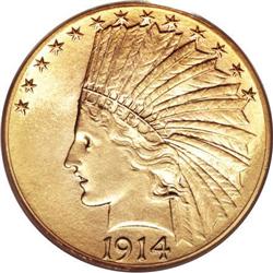 1914-D $10 MS64 PCGS