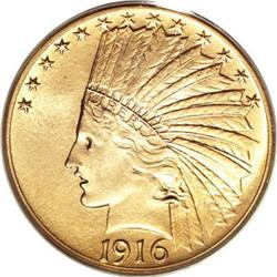 1916-S $10 MS64 PCGS