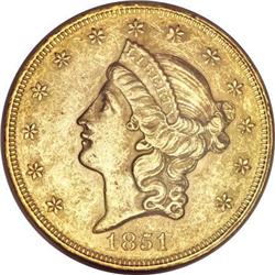 1851 $20 AU58 NGC