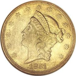 1851 $20 AU58 NGC
