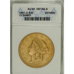 1851-O $20 AU50 Details ANACS