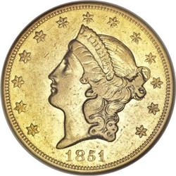 1851-O $20 AU53 Details ANACS