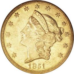 1851-O $20 AU55 PCGS