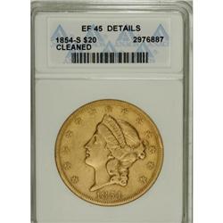 1854-S $20 XF45 Details ANACS