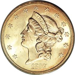 1857-S $20 MS64 PCGS