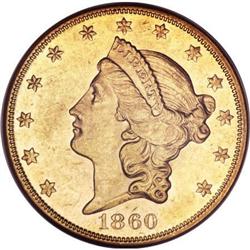 1860 $20 AU58 NGC