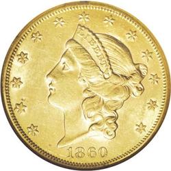 1860-S $20 AU55 NGC