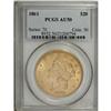 Image 1 : 1861 $20 AU50 PCGS