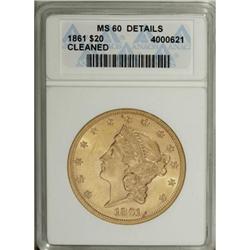 1861 $20 MS60 Details ANACS
