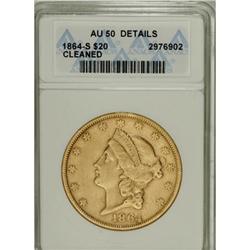 1864-S $20 AU Details ANACS
