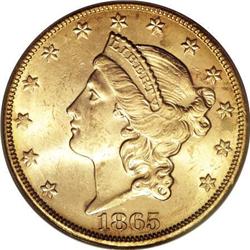 1865-S $20 MS63 PCGS