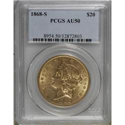 1868-S $20 AU50 PCGS