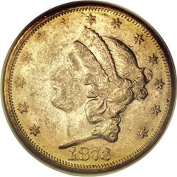 1873-S $20 Open 3 AU58 NGC