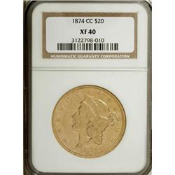 1874-CC $20 XF40 NGC