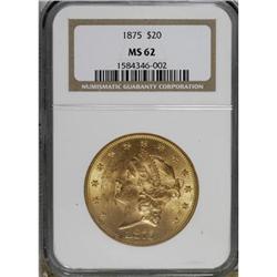 1875 $20 MS62 NGC