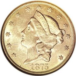 1875-CC $20 AU58 NGC