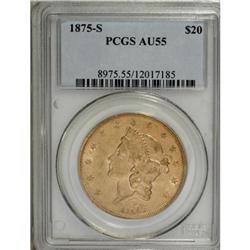 1875-S $20 AU55 PCGS