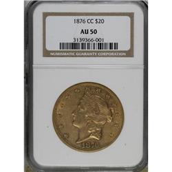 1876-CC $20 AU50 NGC