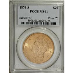 1876-S $20 MS61 PCGS