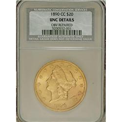 1890-CC $20 Unc. Details NCS