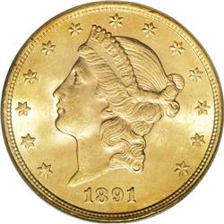 1891-S $20 MS63 PCGS