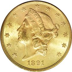 1891-S $20 MS64 PCGS