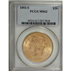 1893-S $20 MS62 PCGS