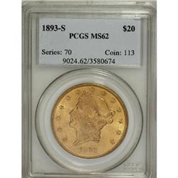 1893-S $20 MS62 PCGS