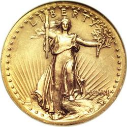 1907 $20 High Relief, Wire Rim MS61 NGC