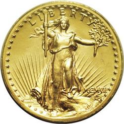 1907 $20 High Relief, Wire Rim MS62 PCGS