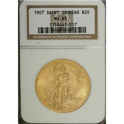 1907 $20 Arabic Numerals MS63 NGC