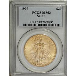 1907 $20 Arabic Numerals MS63 PCGS