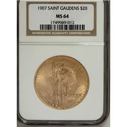 1907 $20 Arabic Numerals MS64 NGC