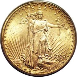 1908 $20 Motto MS64 PCGS