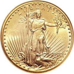 1908 $20 Motto MS64 NGC