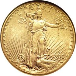 1908-S $20 AU53 NGC