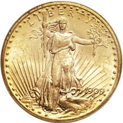 1909/8 $20 MS63 PCGS