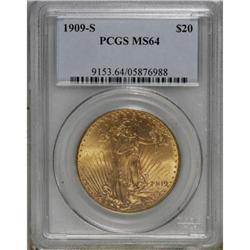 1909-S $20 MS64 PCGS