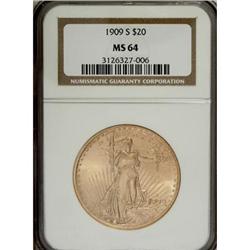 1909-S $20 MS64 NGC