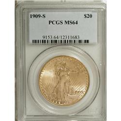 1909-S $20 MS64 PCGS